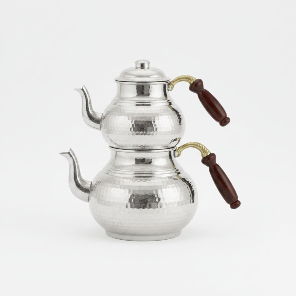 Copper Classic Teapot Nickel - White Background AI