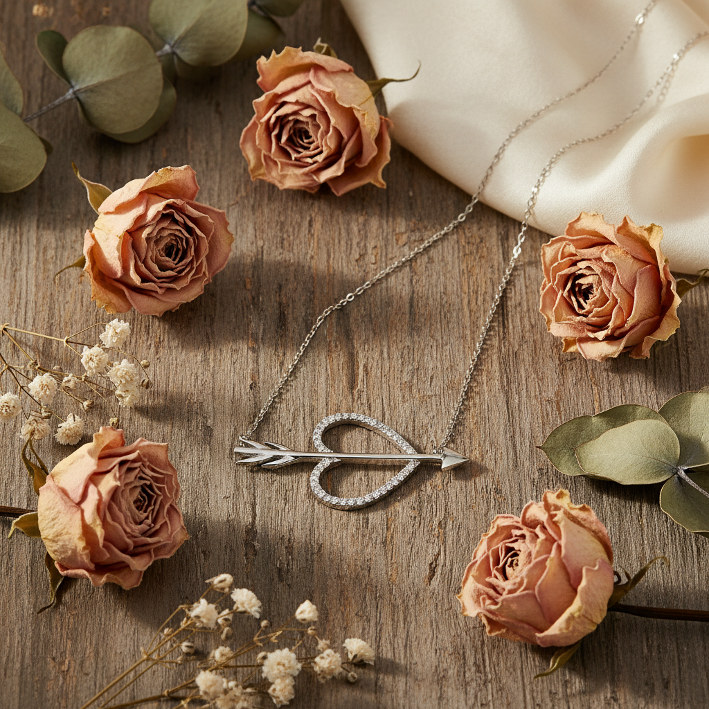 Silver Love Arrow Women's Necklace - Lifestyle