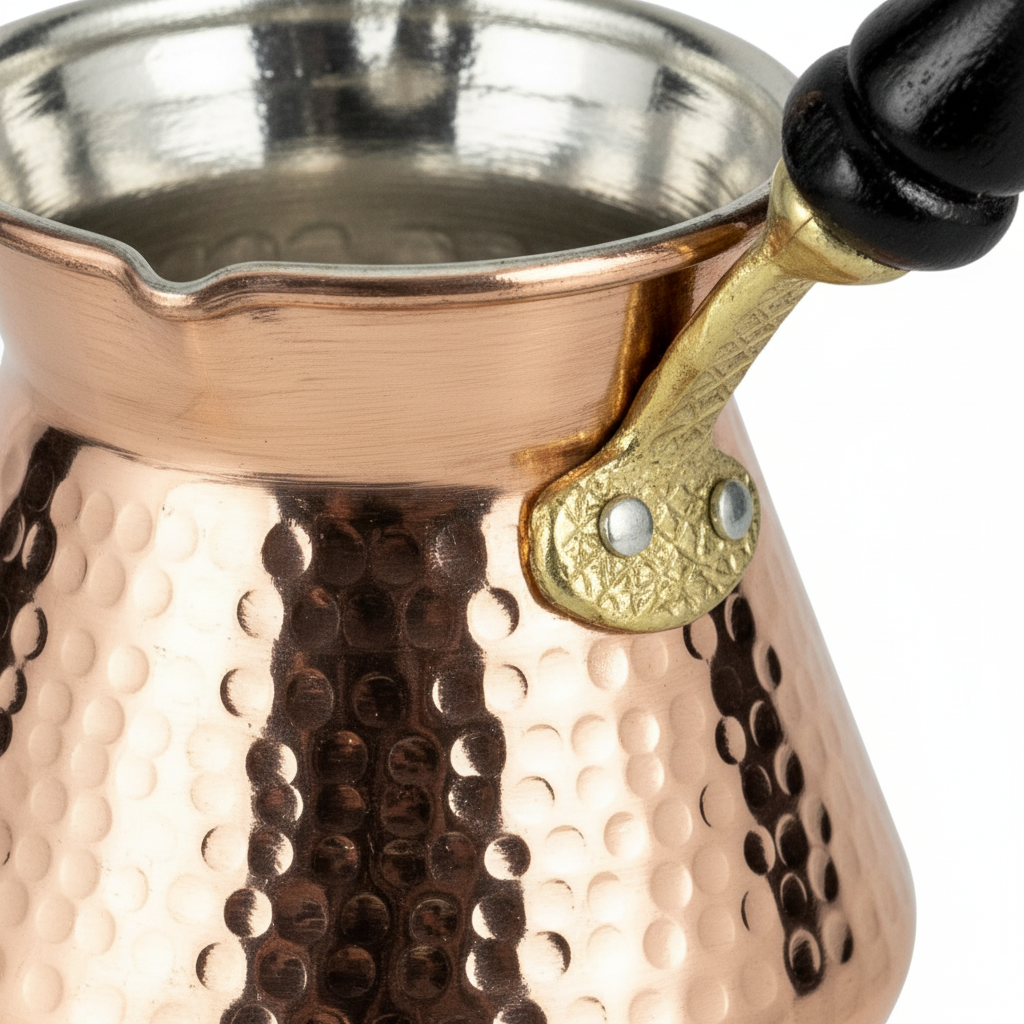 Antep topak 225ml copper cezve macro texture