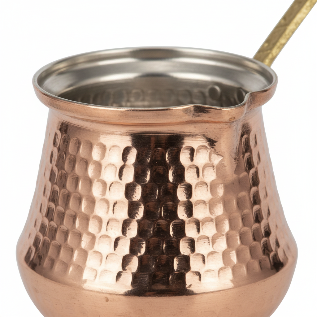Bakir Sutluk 1120ml copper cezve white background