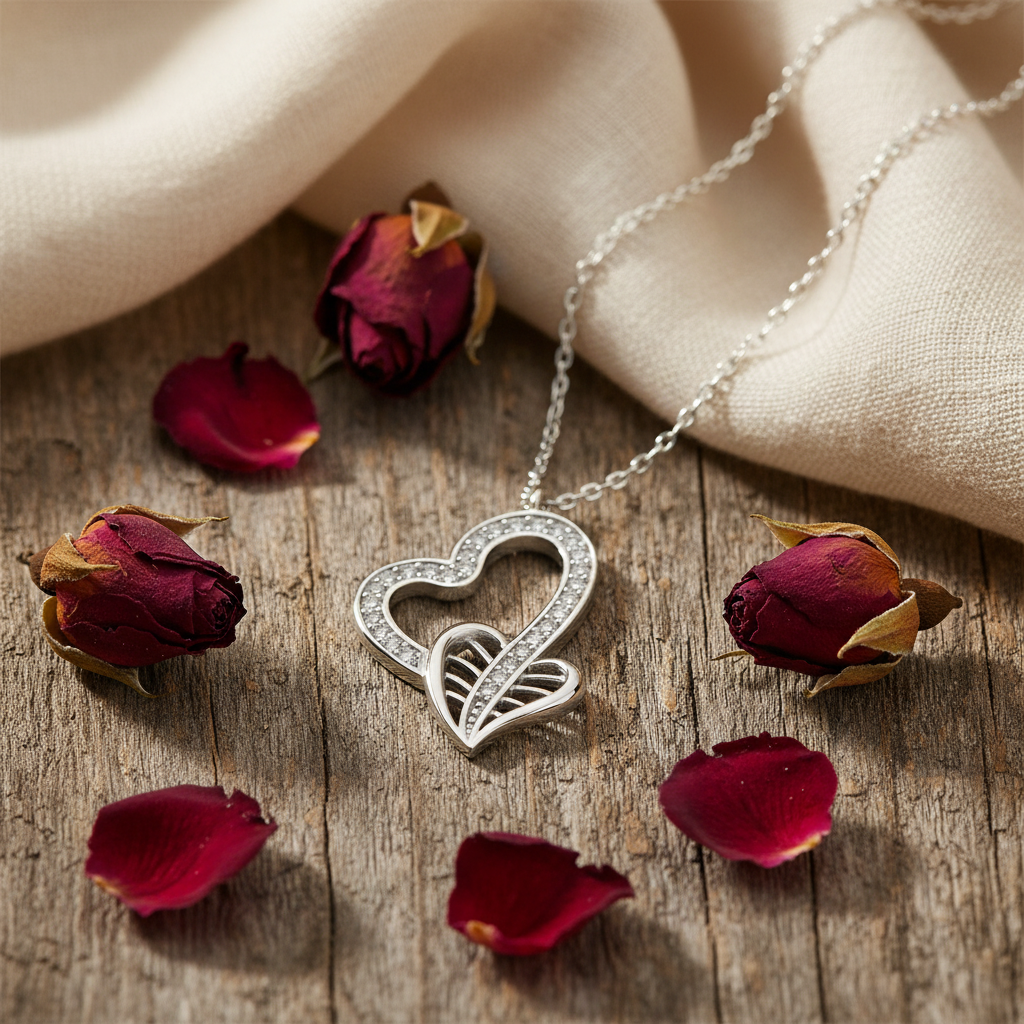 Silver Intertwined Hearts Women's Necklace - Lifestyle
