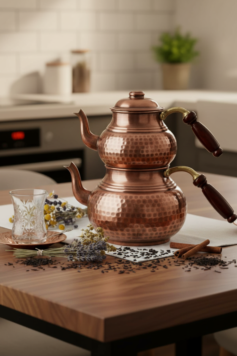 Copper Classic Teapot - Lifestyle AI