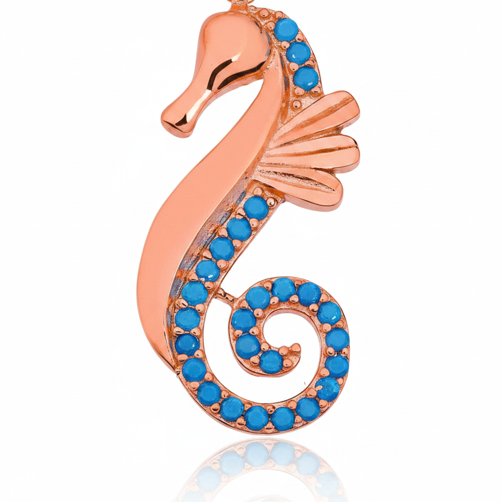 Silver Seahorse Women's Necklace - Macro