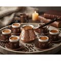 Elite Scotch copper cezve 580ml lifestyle with 6-7 cups