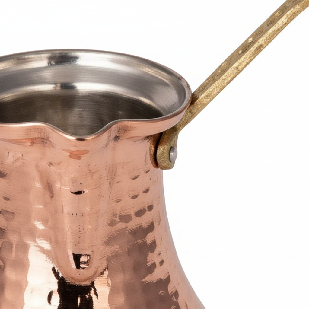 Kervan 250ml copper cezve macro texture