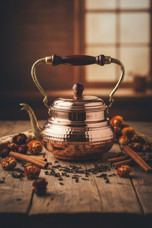 Copper Italian Teapot - Lifestyle AI