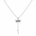 Silver Filigree Dragonfly Women's Necklace - White Background