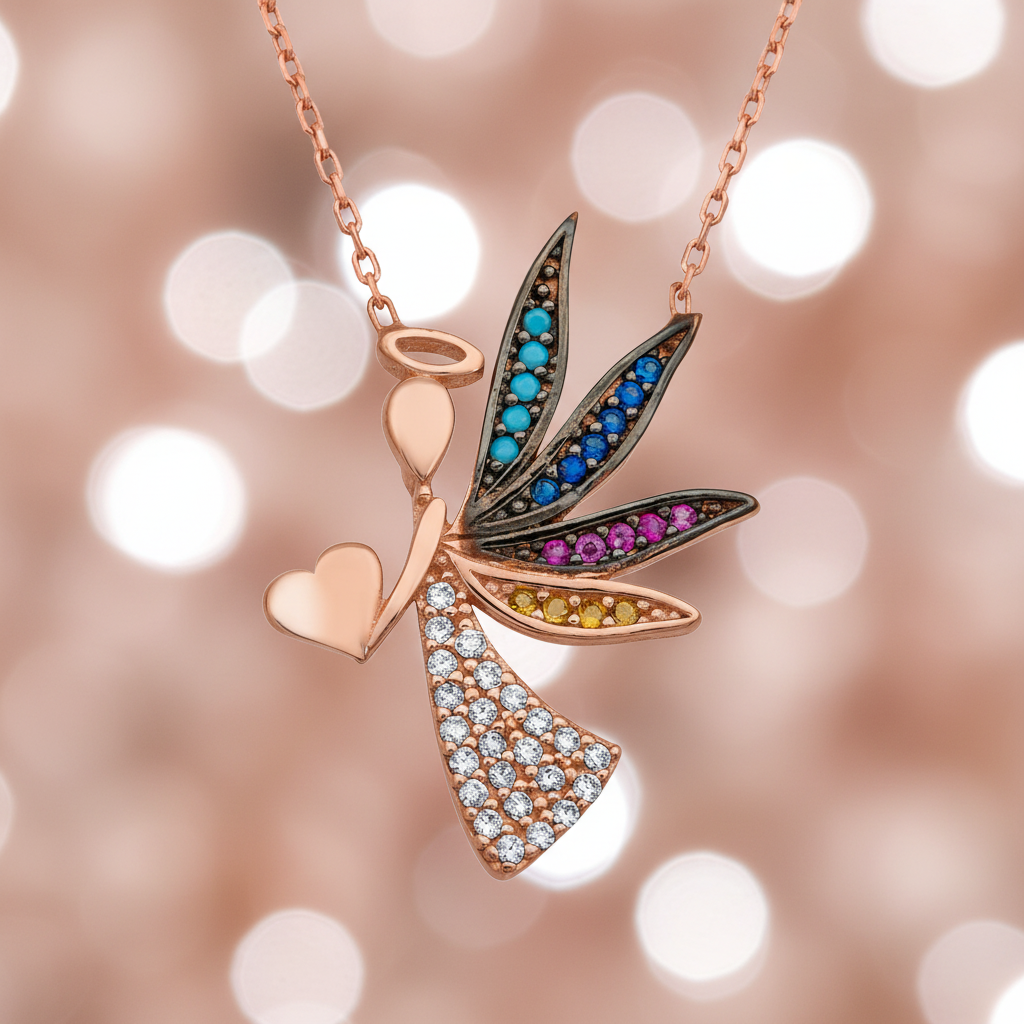 Silver Love Angel Necklace - Macro