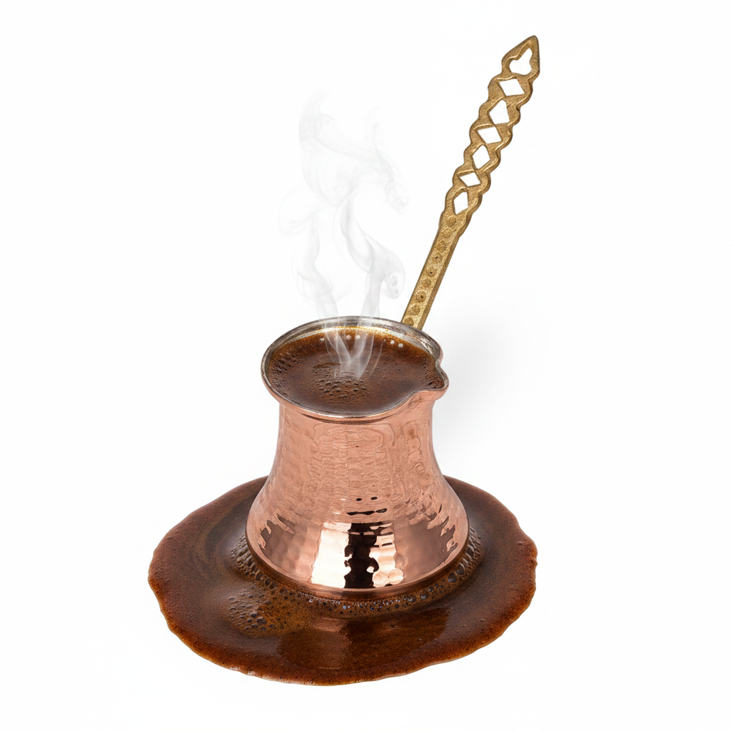 Kervan Thick 320ml copper cezve white background