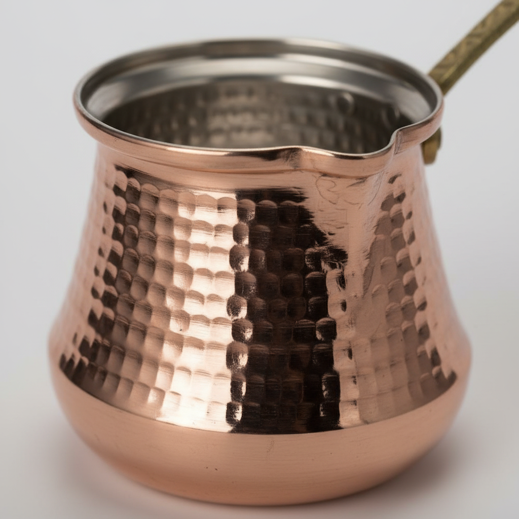 Bakir Sutluk 1120ml copper cezve macro texture