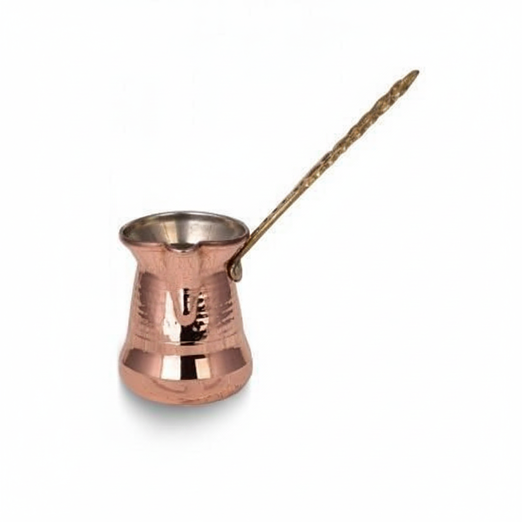 Sultan 250ml brass handle copper cezve white background
