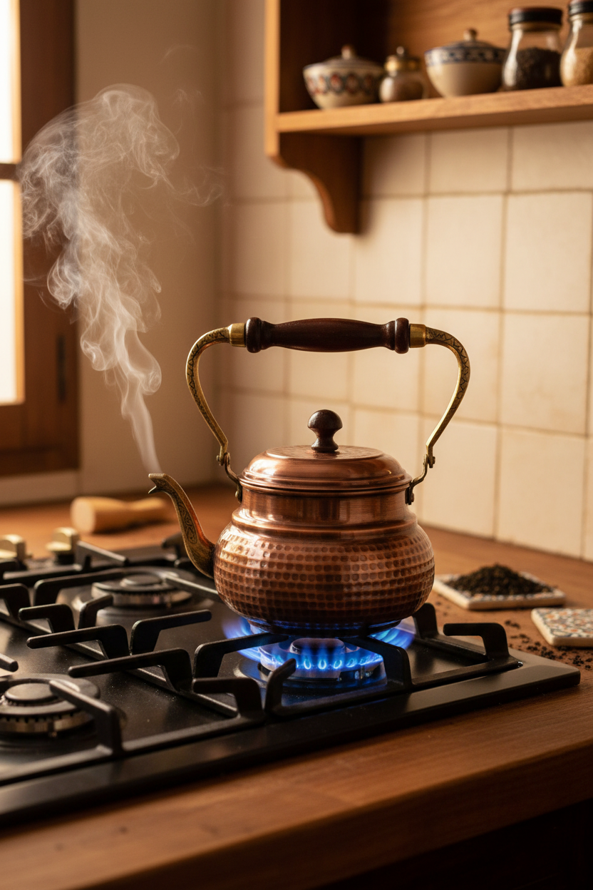Copper Italian Teapot Oxide - Stove Top AI