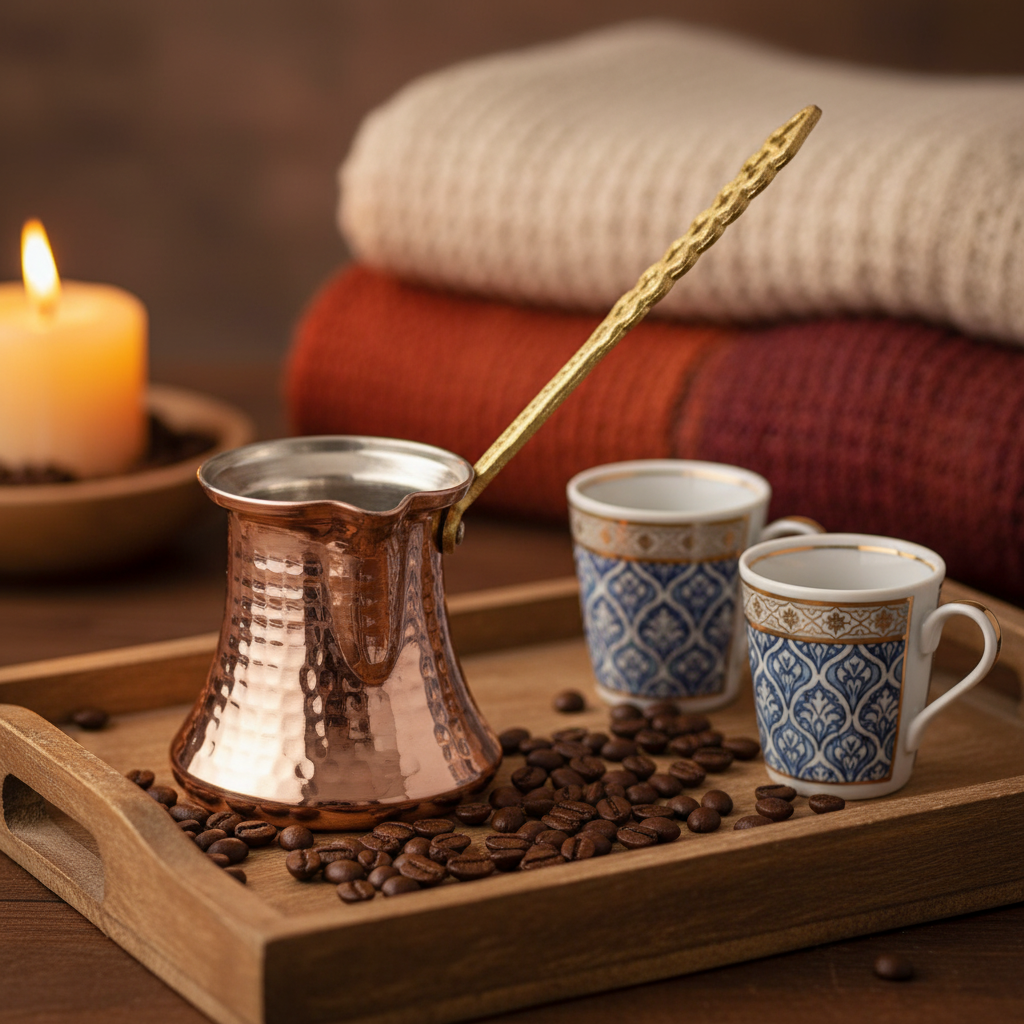 Kervan 190ml copper cezve lifestyle