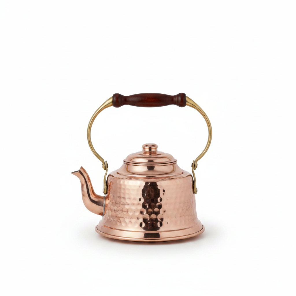 Copper Maraş Teapot - White Background AI