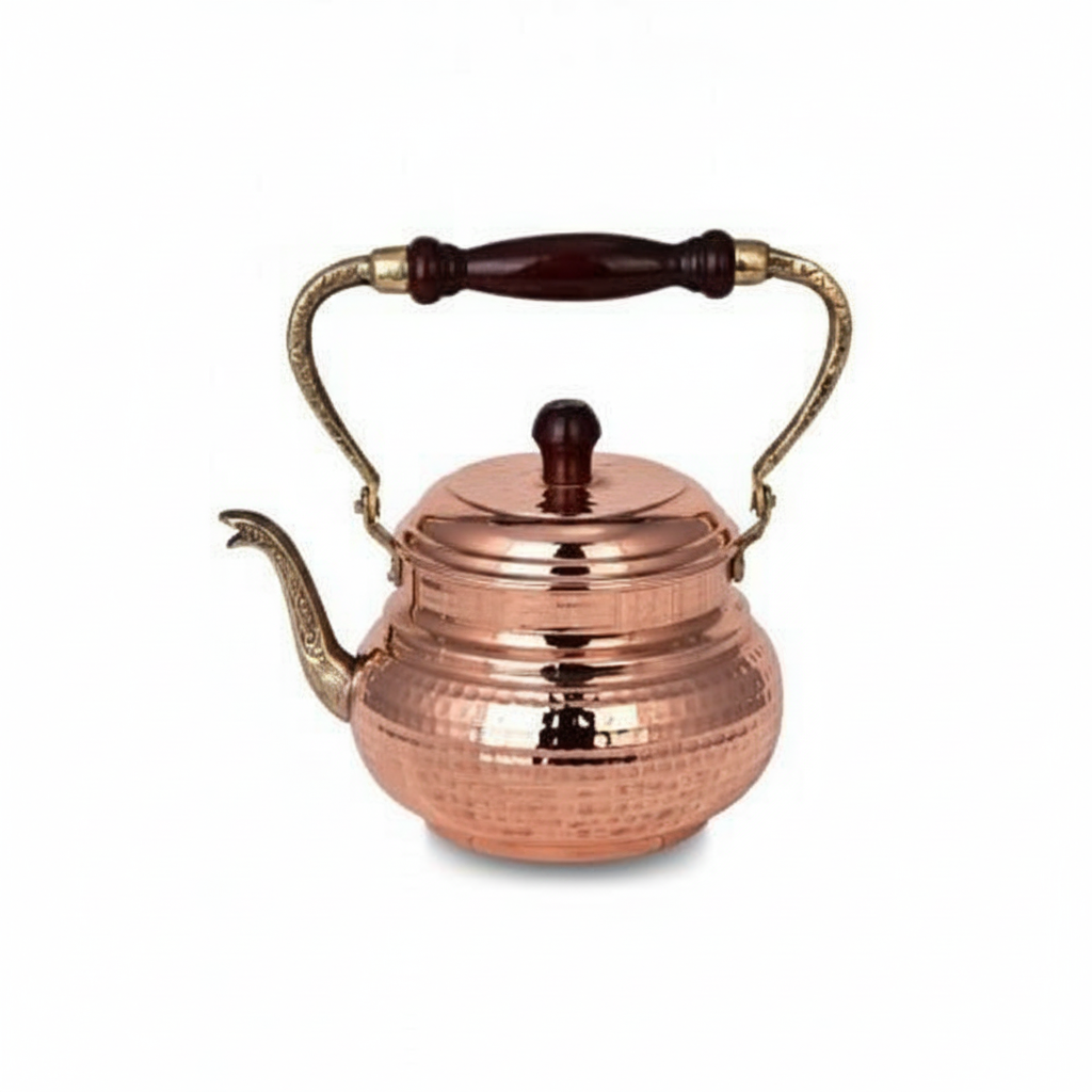 Copper Italian Teapot - White Background AI