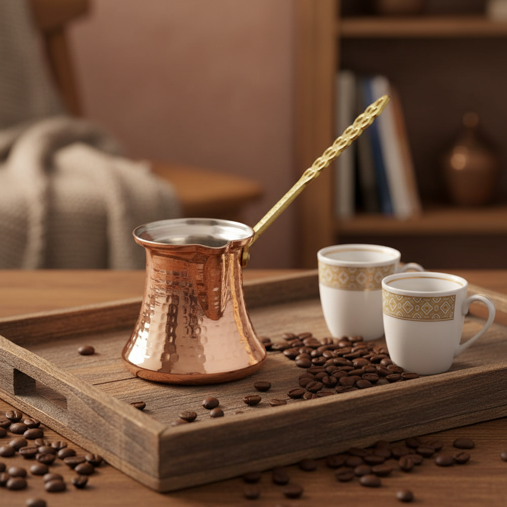 Kervan 150ml copper cezve lifestyle