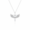 Silver Michael Sword Necklace - White Background