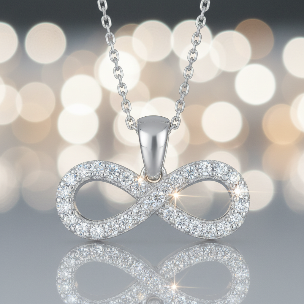 Silver Infinity Necklace - Macro