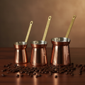 Polished copper Moda cezve set 3-piece lifestyle main photo