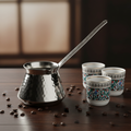 Antep nickel topak copper handle cezve 3-cup lifestyle