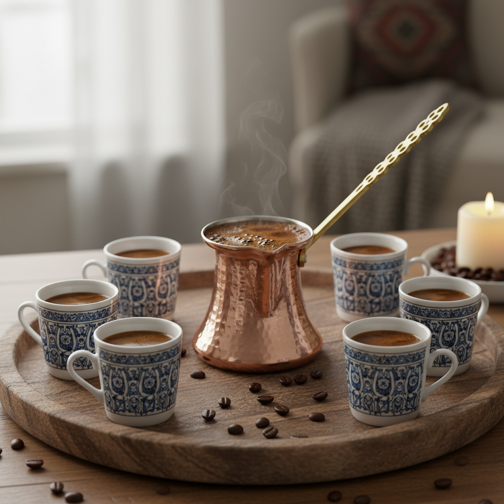 Kervan 430ml copper cezve lifestyle