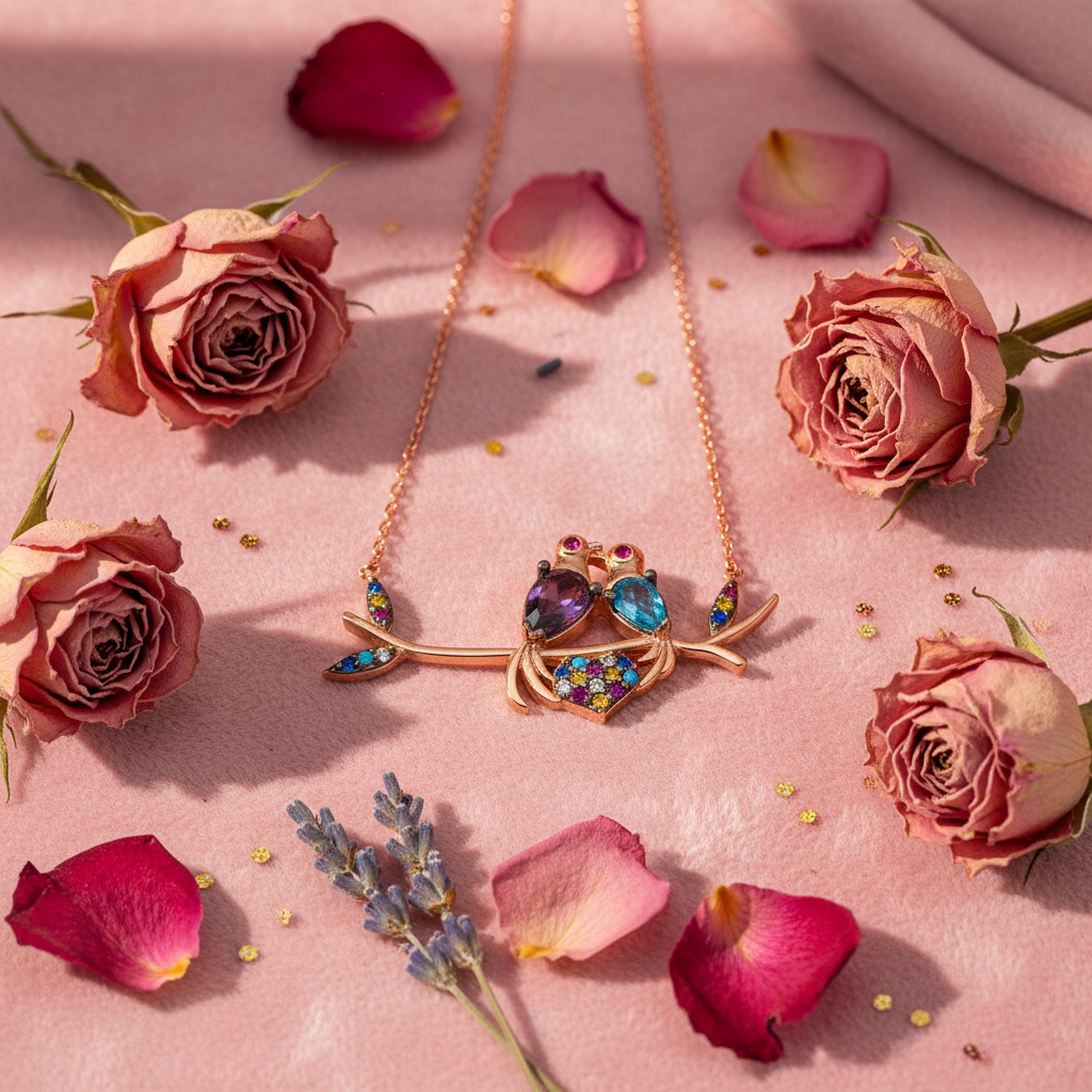 Silver Lovebirds Women's Necklace - Lifestyle