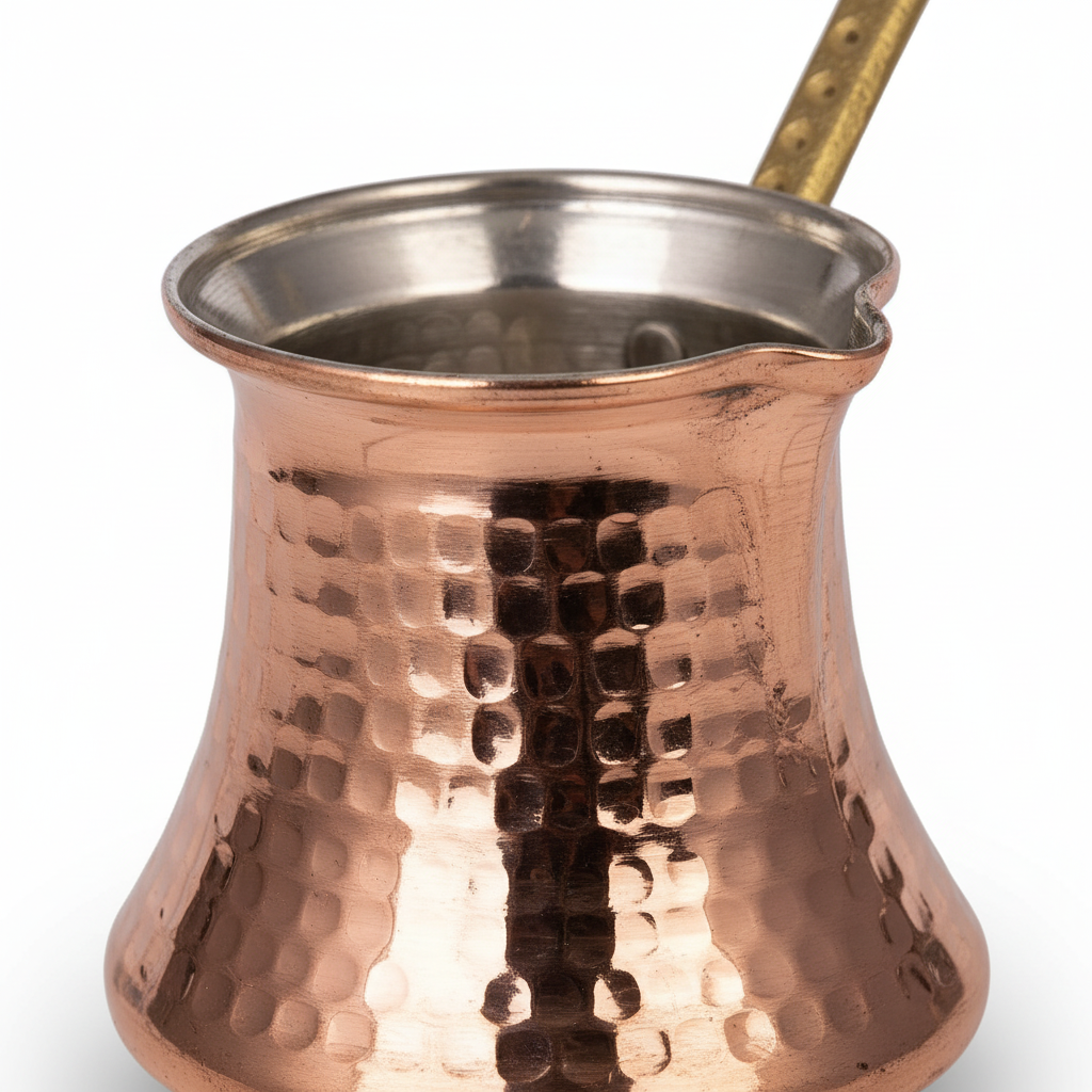 Kervan Thick 430ml copper cezve macro texture