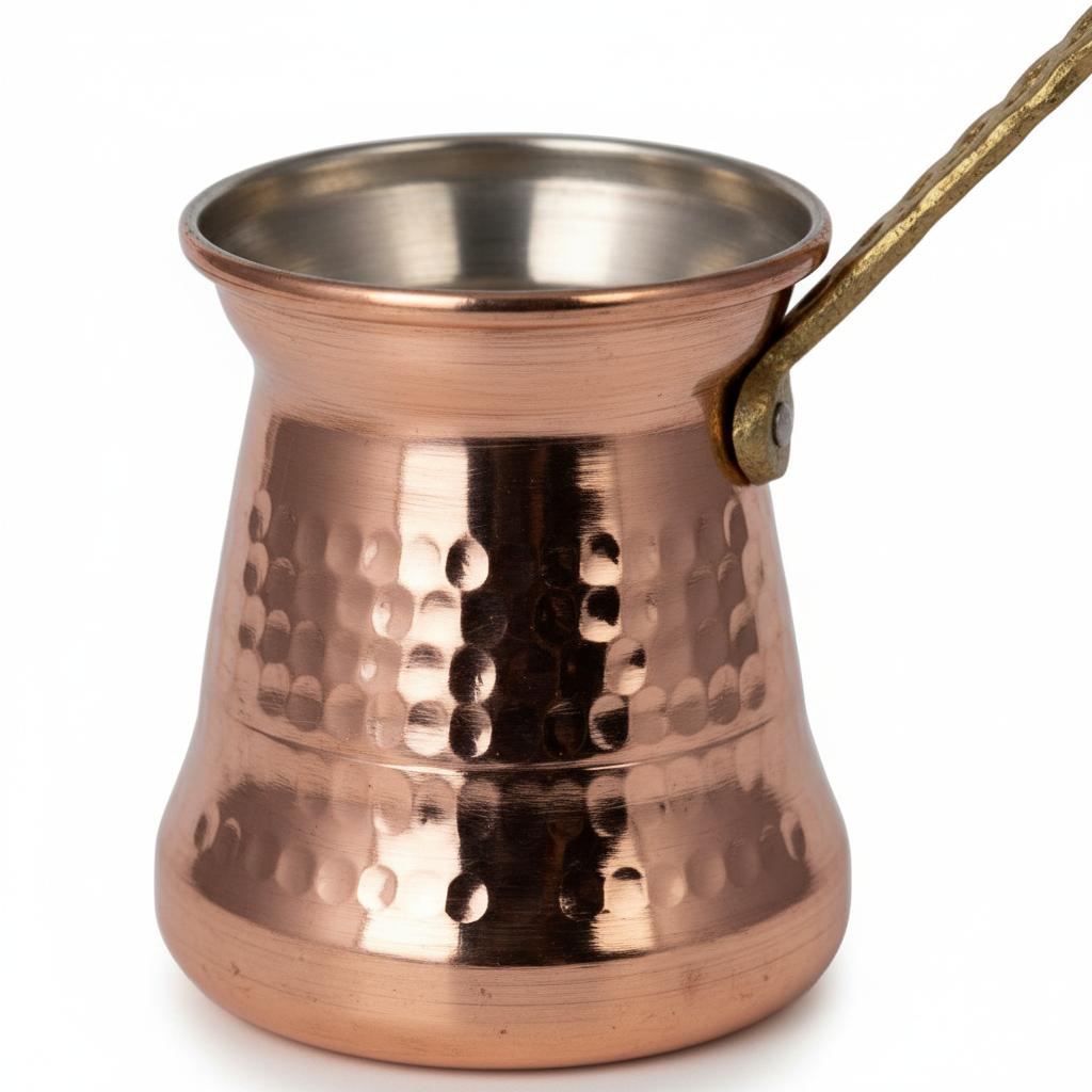 Sultan 550ml brass handle copper cezve macro texture