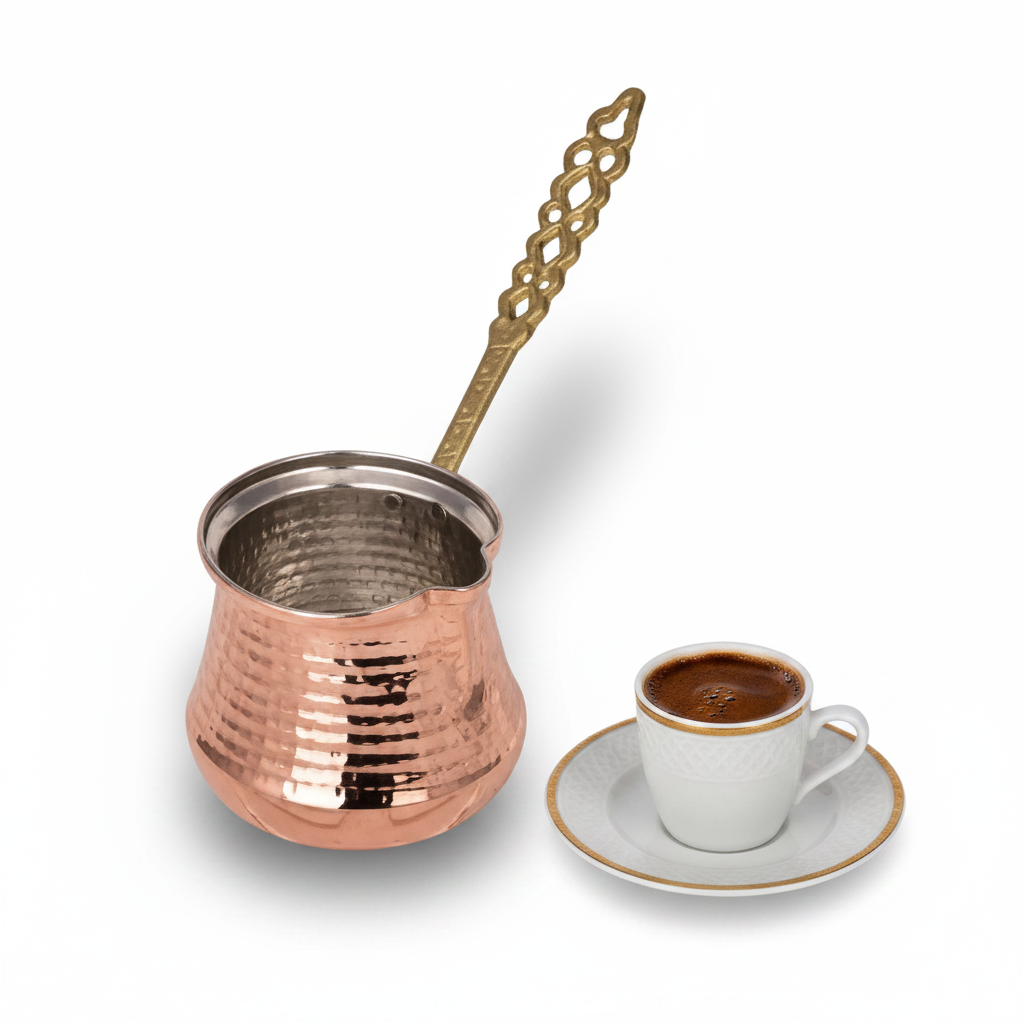 Bakir Sutluk 540ml copper cezve white background