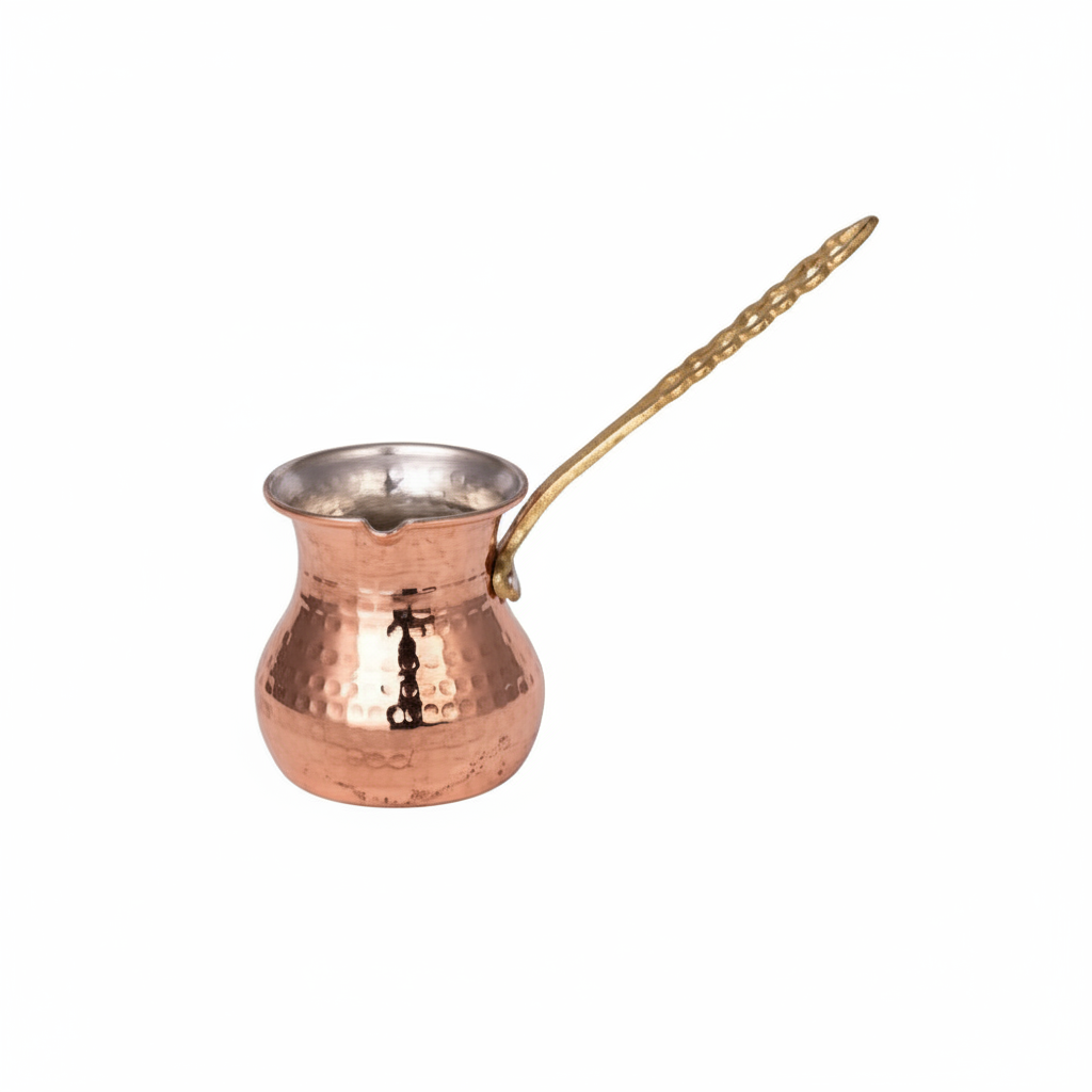 Eylül 150ml copper cezve white background