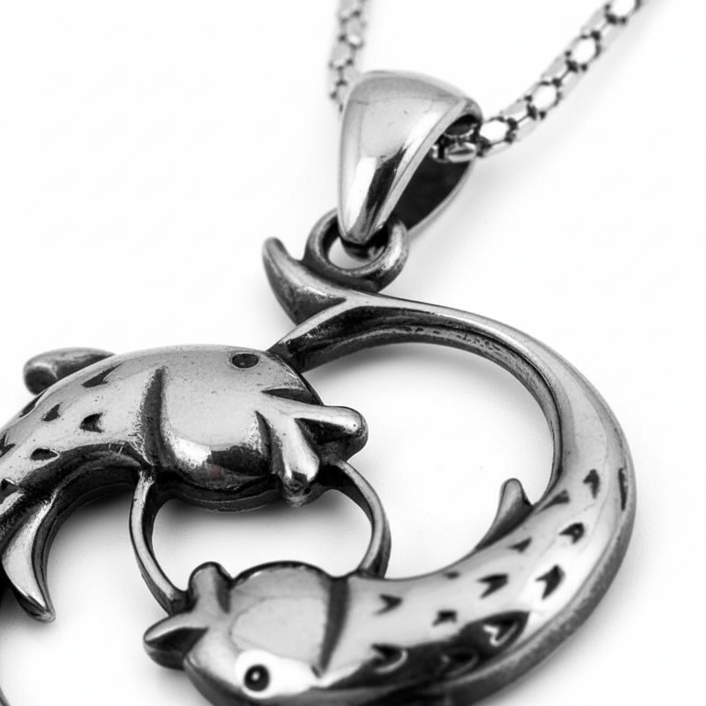 Silver Fish Women's Necklace - Macro