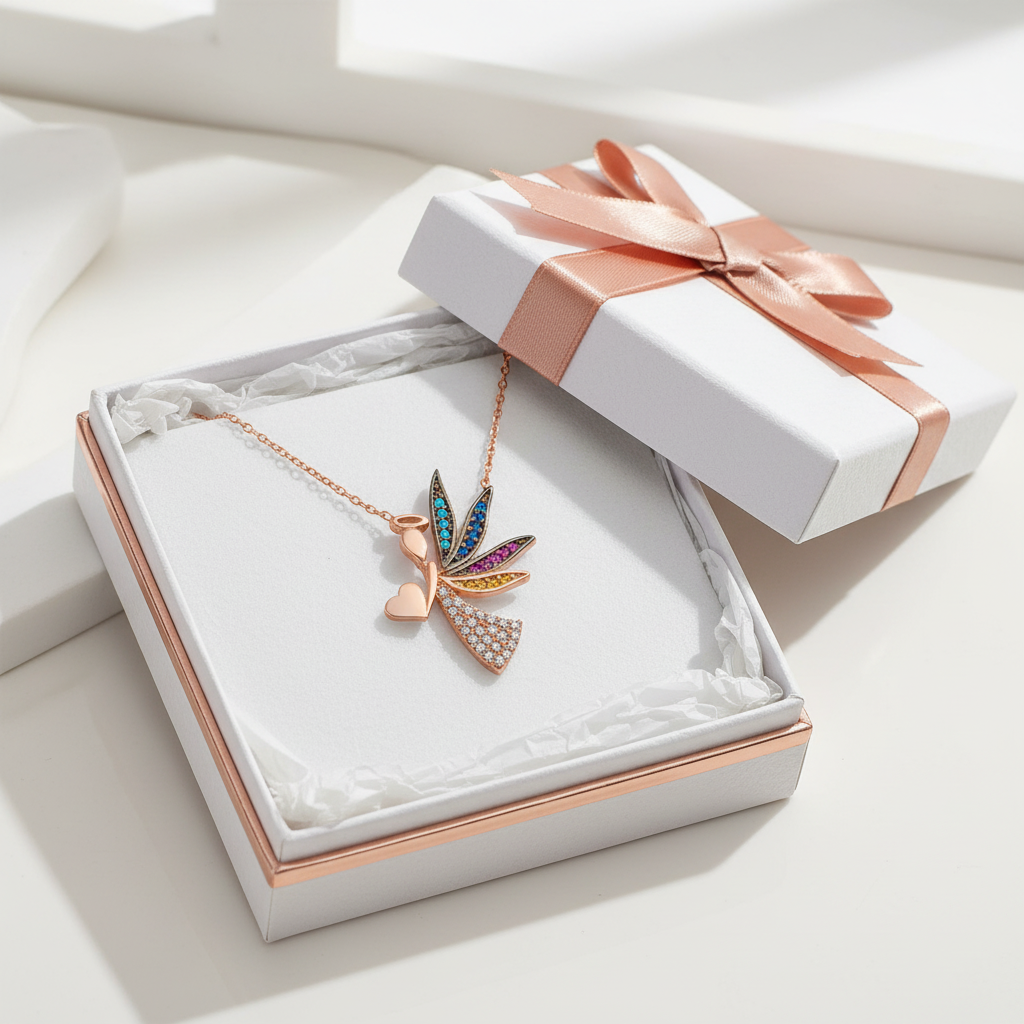 Silver Love Angel Necklace - Gift
