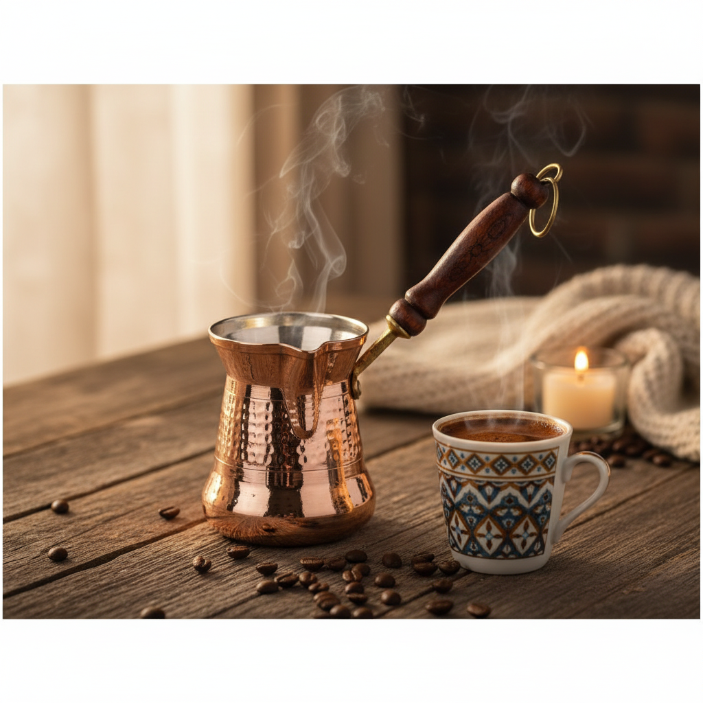 Sultan 200ml copper cezve lifestyle