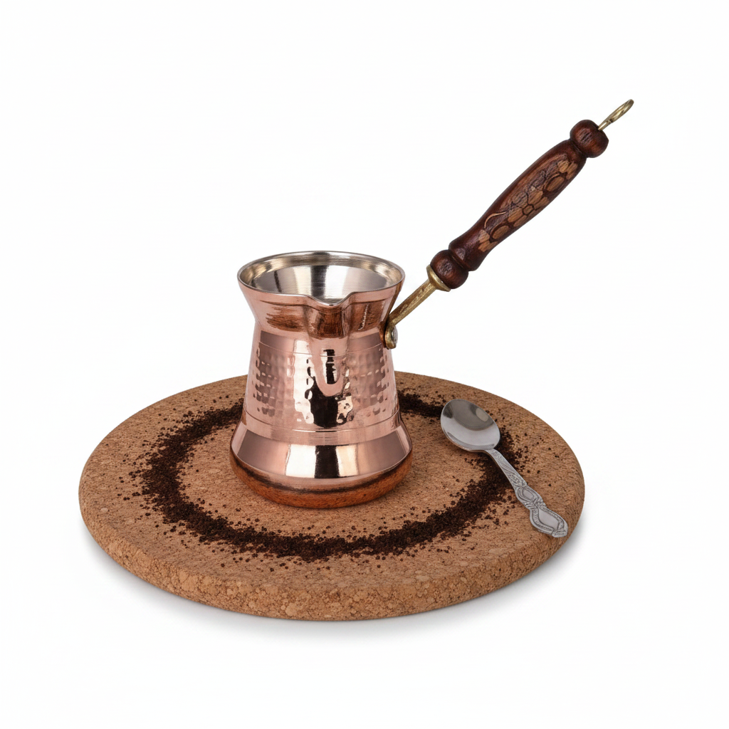 Sultan Thin 200ml copper cezve white background