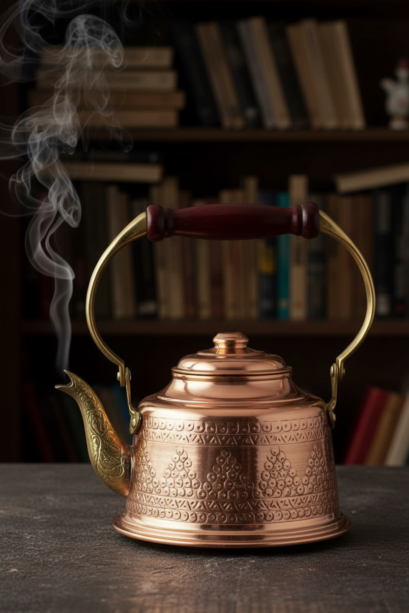 Copper Punch-Engraved Teapot - Cinematic