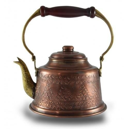 Copper Maraş Teapot – Punch-Engraved, Oxide Finish