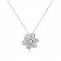 Silver Star Baguette Stone Spinning Women's Necklace - White Background
