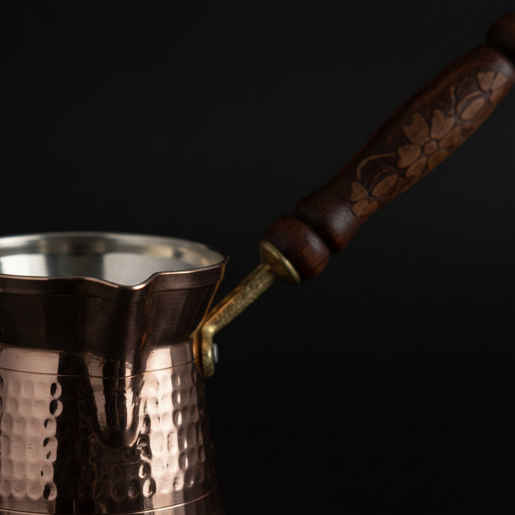 Sultan Thin 250ml copper cezve macro texture