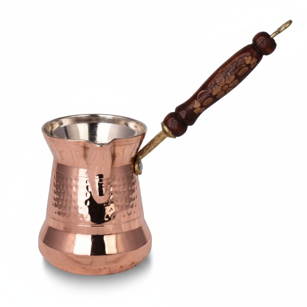 Sultan 350ml copper cezve white background