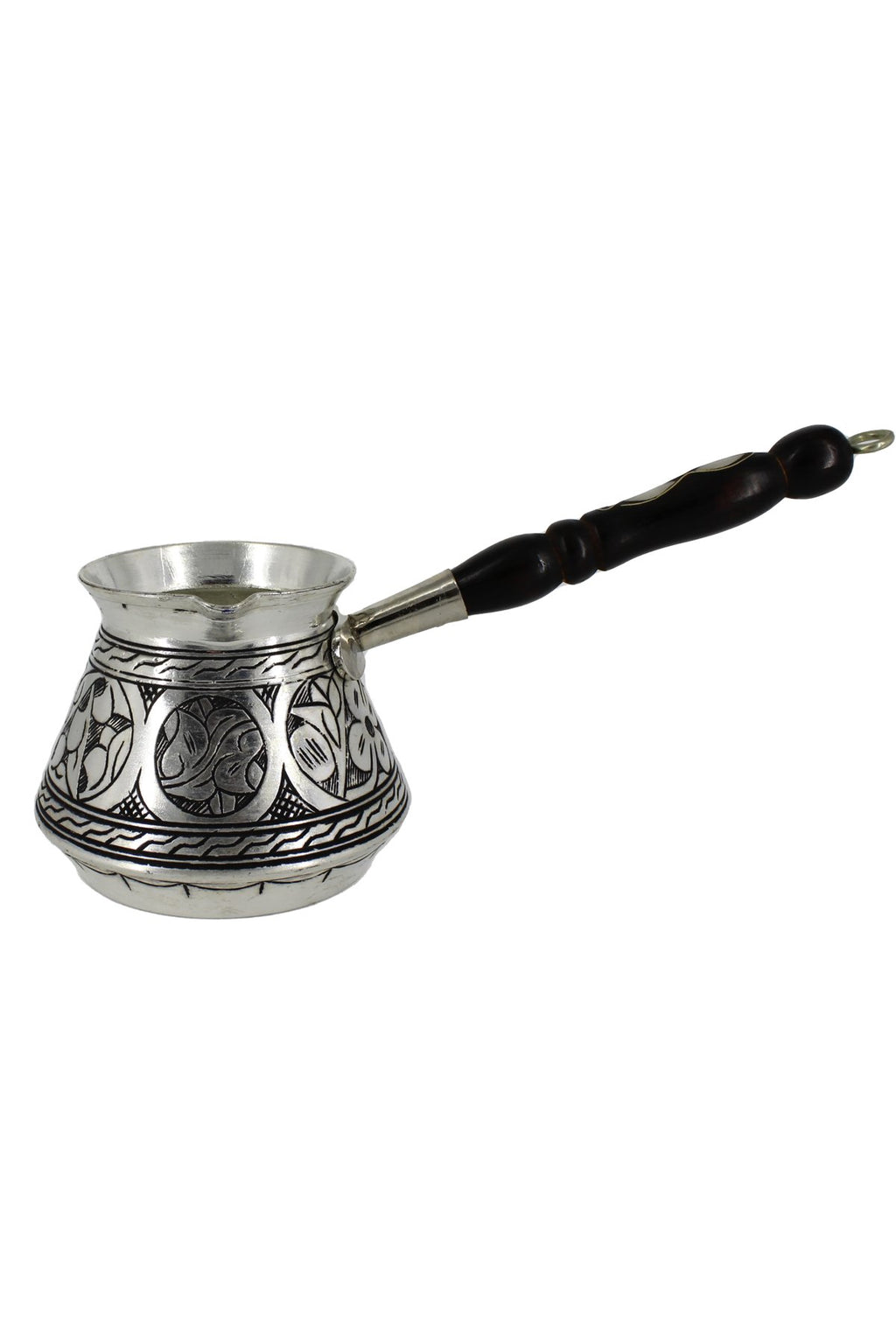 Elite Engraved Copper Turkish Coffee Pot (Cezve) — 580ml | Tin-Plated, Hand-Engraved, Wooden Handle
